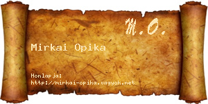 Mirkai Opika névjegykártya